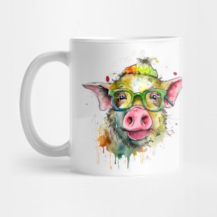 funny pig with glasses Mug